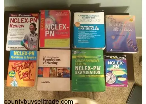 NCLEX-PN review books/materials.