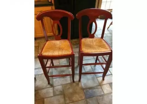 2 pottery barn bar stools