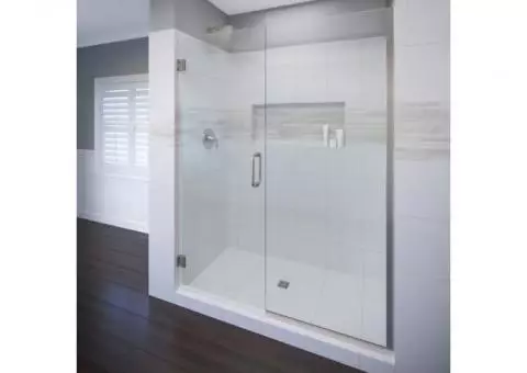 Basco Celesta frameless glass swing door & panel shower door