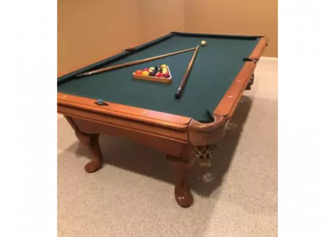 Solid Oak Pool Table For Sale