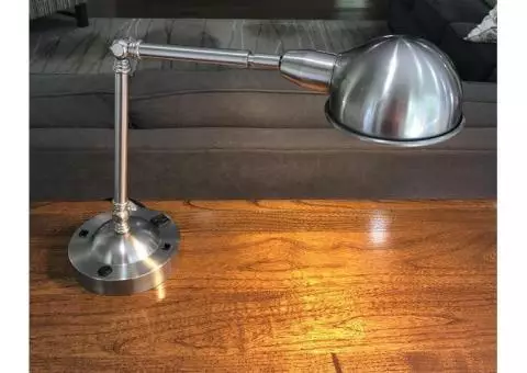 Brushed nickel desk lamp
